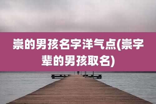 崇的男孩名字洋气点(崇字辈的男孩取名)