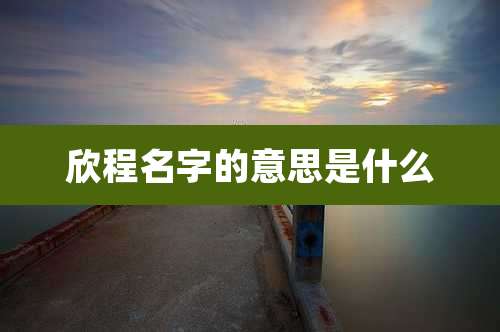 欣程名字的意思是什么