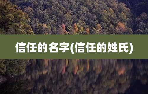 信任的名字(信任的姓氏)