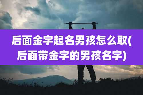 后面金字起名男孩怎么取(后面带金字的男孩名字)