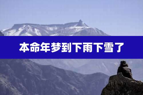 本命年梦到下雨下雪了