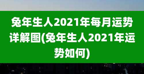 兔年生人2021年每月运势详解图(兔年生人2021年运势如何)