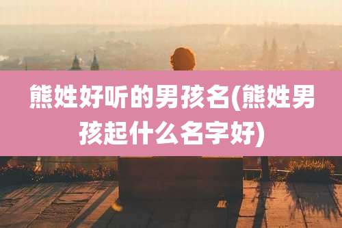 熊姓好听的男孩名(熊姓男孩起什么名字好)