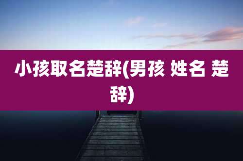 小孩取名楚辞(男孩 姓名 楚辞)