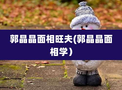 郭晶晶面相旺夫(郭晶晶面相学)