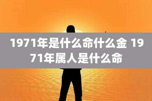 1971年是什么命什么金 1971年属人是什么命