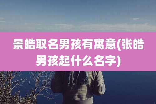 景皓取名男孩有寓意(张皓男孩起什么名字)