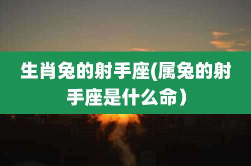 生肖兔的射手座(属兔的射手座是什么命）