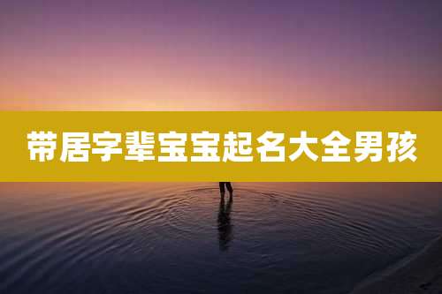 带居字辈宝宝起名大全男孩