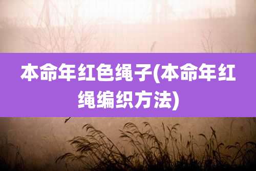 本命年红色绳子(本命年红绳编织方法)