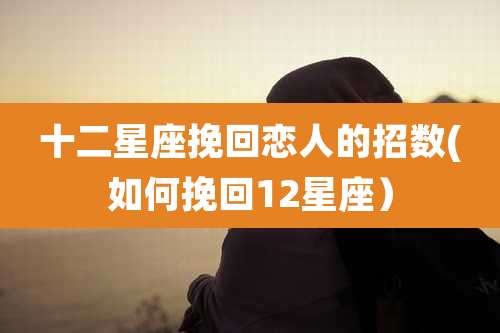 十二星座挽回恋人的招数(如何挽回12星座）