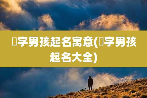 翾字男孩起名寓意(翾字男孩起名大全)