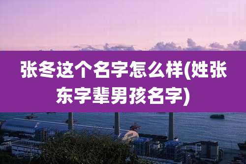 张冬这个名字怎么样(姓张东字辈男孩名字)
