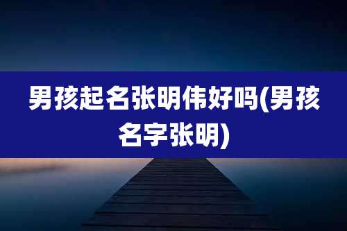 男孩起名张明伟好吗(男孩名字张明)