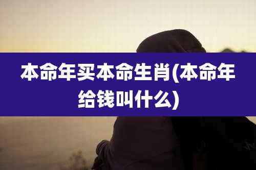本命年买本命生肖(本命年给钱叫什么)