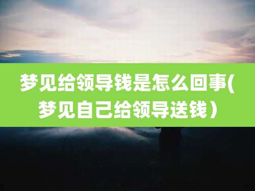 梦见给领导钱是怎么回事(梦见自己给领导送钱)