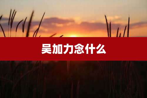 吴加力念什么