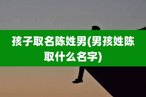 孩子取名陈姓男(男孩姓陈取什么名字)