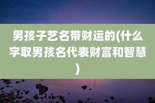 男孩子艺名带财运的(什么字取男孩名代表财富和智慧)