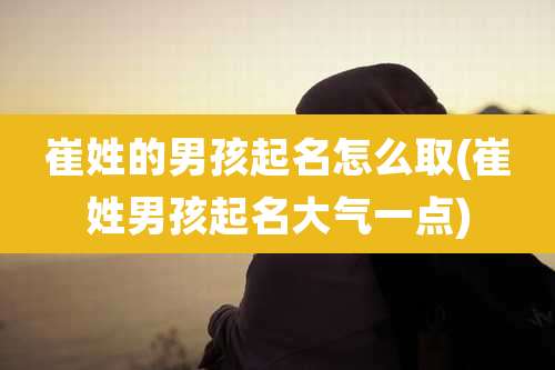 崔姓的男孩起名怎么取(崔姓男孩起名大气一点)