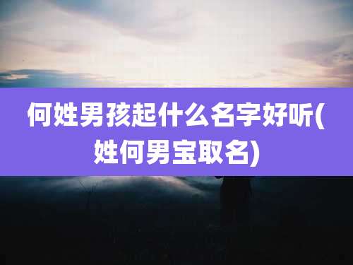 何姓男孩起什么名字好听(姓何男宝取名)