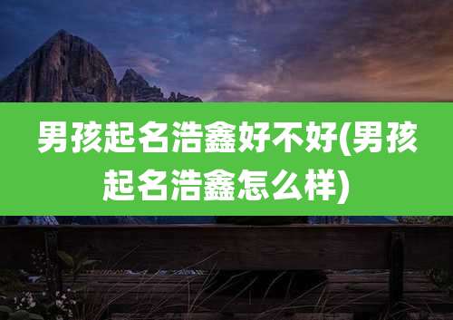 男孩起名浩鑫好不好(男孩起名浩鑫怎么样)
