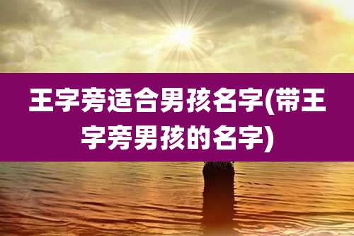王字旁适合男孩名字(带王字旁男孩的名字)