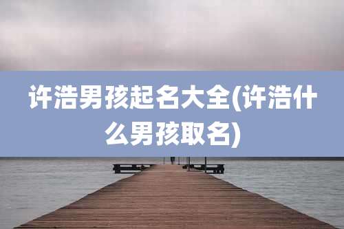 许浩男孩起名大全(许浩什么男孩取名)