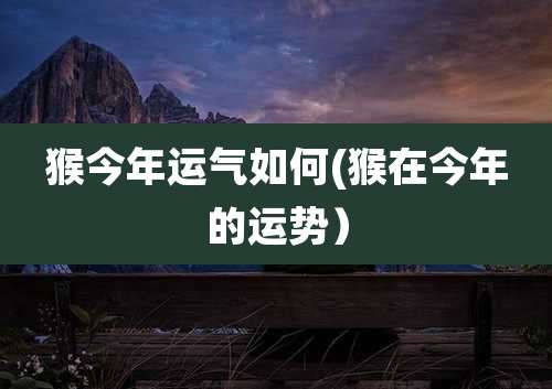 猴今年运气如何(猴在今年的运势）