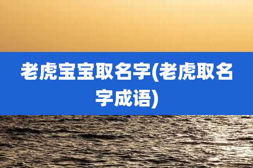 老虎宝宝取名字(老虎取名字成语)