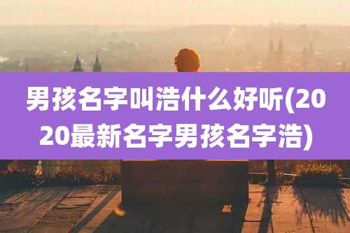 男孩名字叫浩什么好听(2020最新名字男孩名字浩)