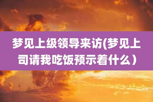 梦见上级领导来访(梦见上司请我吃饭预示着什么)