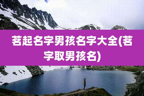 茗起名字男孩名字大全(茗字取男孩名)