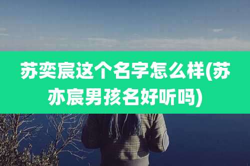 苏奕宸这个名字怎么样(苏亦宸男孩名好听吗)