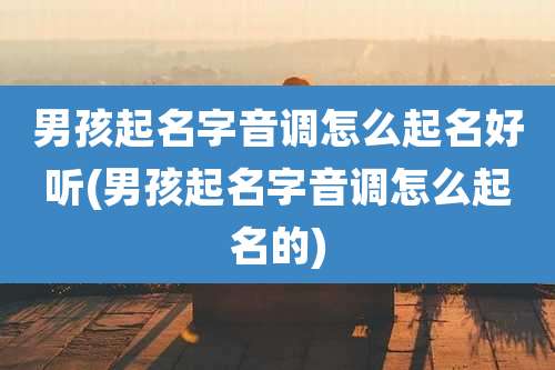 男孩起名字音调怎么起名好听(男孩起名字音调怎么起名的)