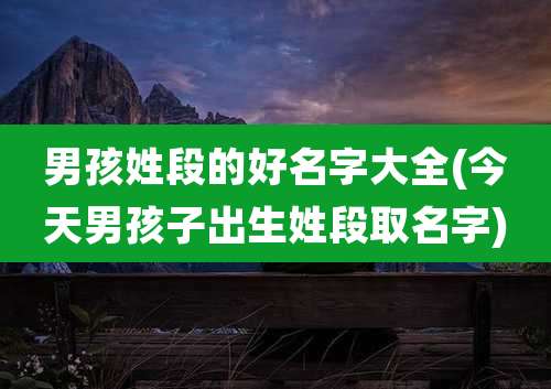男孩姓段的好名字大全(今天男孩子出生姓段取名字)