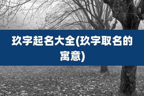 玖字起名大全(玖字取名的寓意)