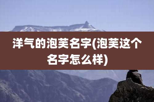 洋气的泡芙名字(泡芙这个名字怎么样)