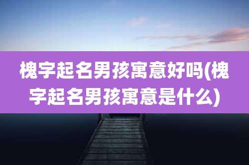 槐字起名男孩寓意好吗(槐字起名男孩寓意是什么)