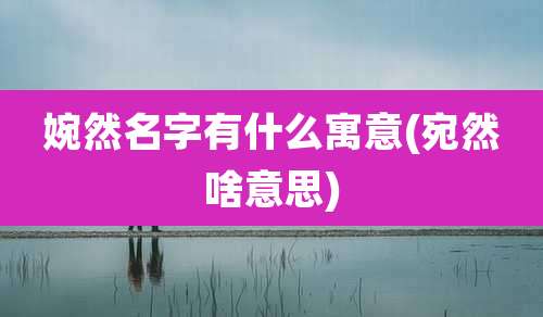婉然名字有什么寓意(宛然啥意思)