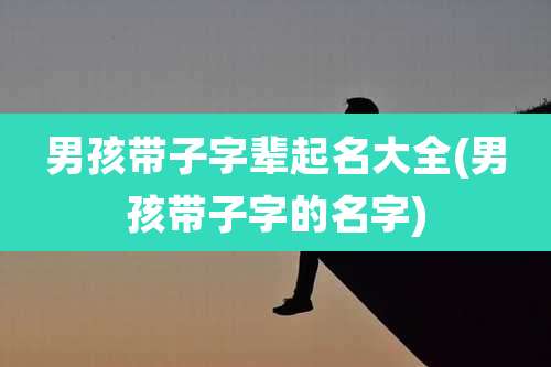 男孩带子字辈起名大全(男孩带子字的名字)
