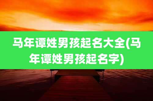 马年谭姓男孩起名大全(马年谭姓男孩起名字)