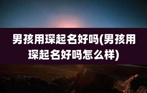 男孩用琛起名好吗(男孩用琛起名好吗怎么样)