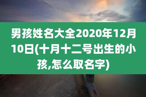 男孩姓名大全2020年12月10日(十月十二号出生的小孩,怎么取名字)