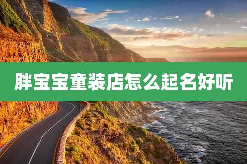 胖宝宝童装店怎么起名好听