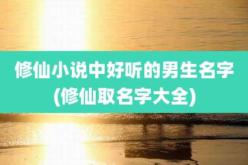 修仙小说中好听的男生名字(修仙取名字大全)