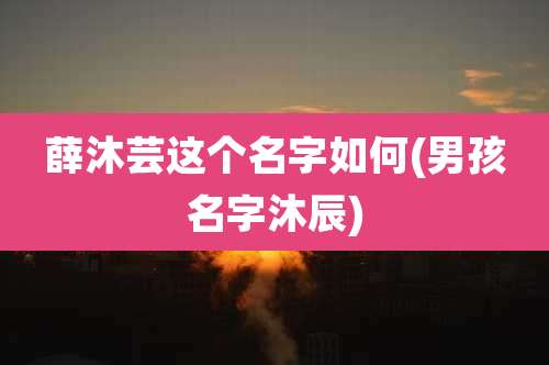 薛沐芸这个名字如何(男孩名字沐辰)