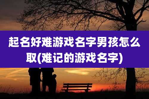 起名好难游戏名字男孩怎么取(难记的游戏名字)