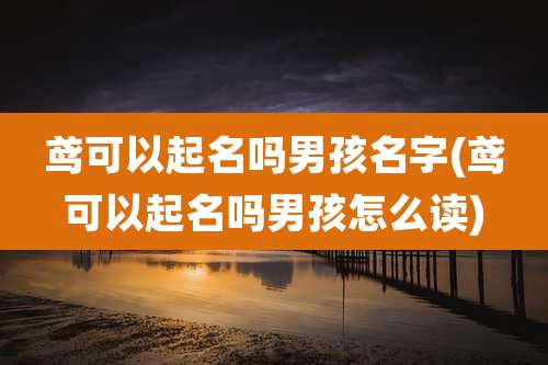鸢可以起名吗男孩名字(鸢可以起名吗男孩怎么读)