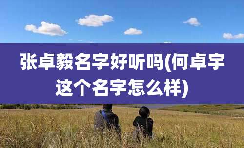 张卓毅名字好听吗(何卓宇这个名字怎么样)